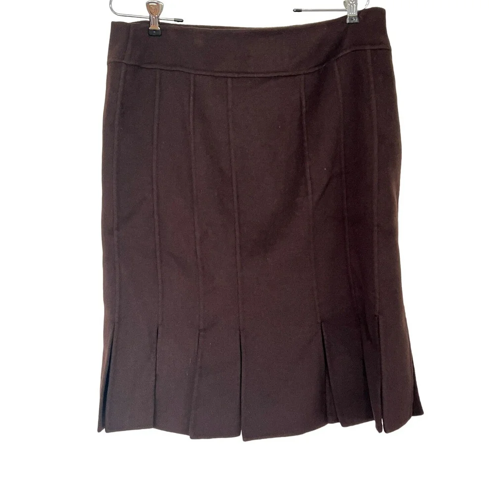 BARBARA BUI 90'S BROWN WOOL ANGORA  JACKET SKIRT SUIT 42 46 L Corporate Grunge